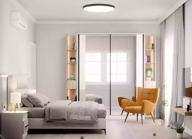 Modern minimalist bedroom