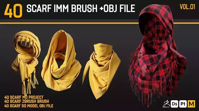 40 SCARF IMM BRUSH -MD-Clo3d project-OBJ File
