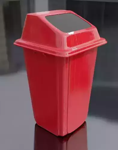 Street garbage bin PBR Game Ready Low-poly 3D model