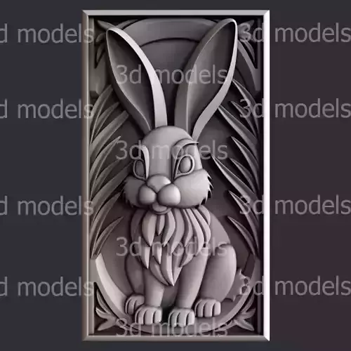 3d STL models for CNC router or 3dprinter Bunny P489 3D model