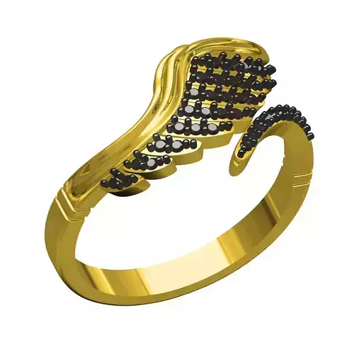Black Diamond Devil Wing Ring