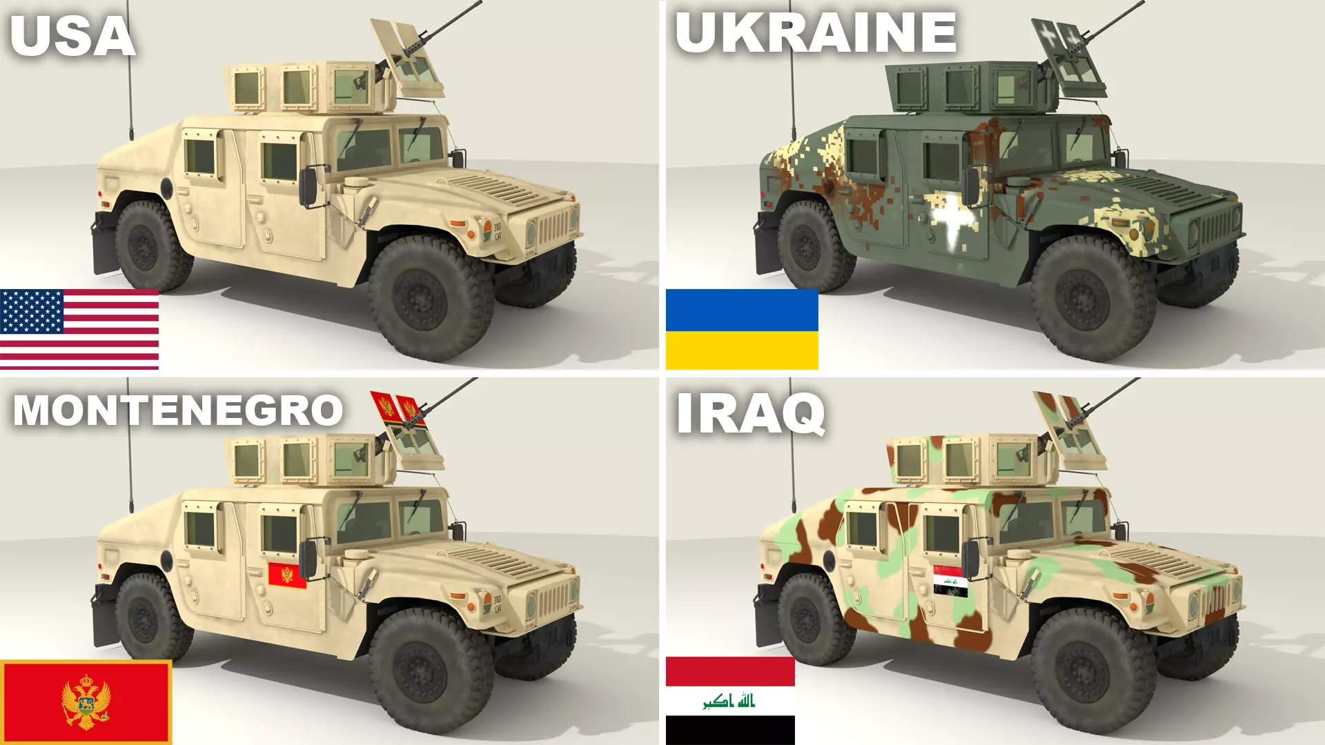 HMMWV M1114 Humvee - Multiple Operators 3D model