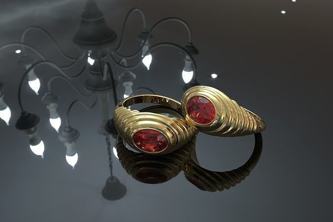 Solitaire Oval Shape Full Bazel Ring 3D Model 3D print model