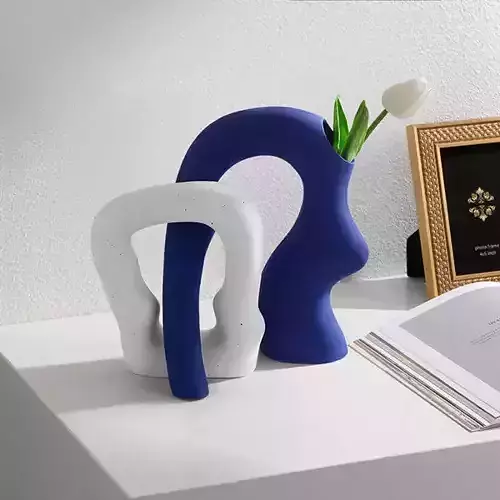 GEOMETRIC DOUBLE VASE 2 PIECES