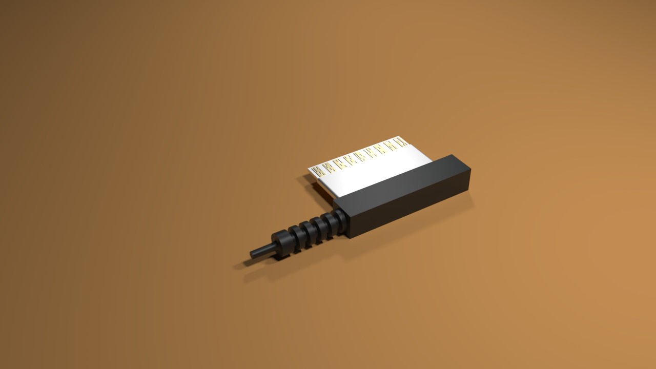 freeAtari game console With Charger socket Free 3D model_7