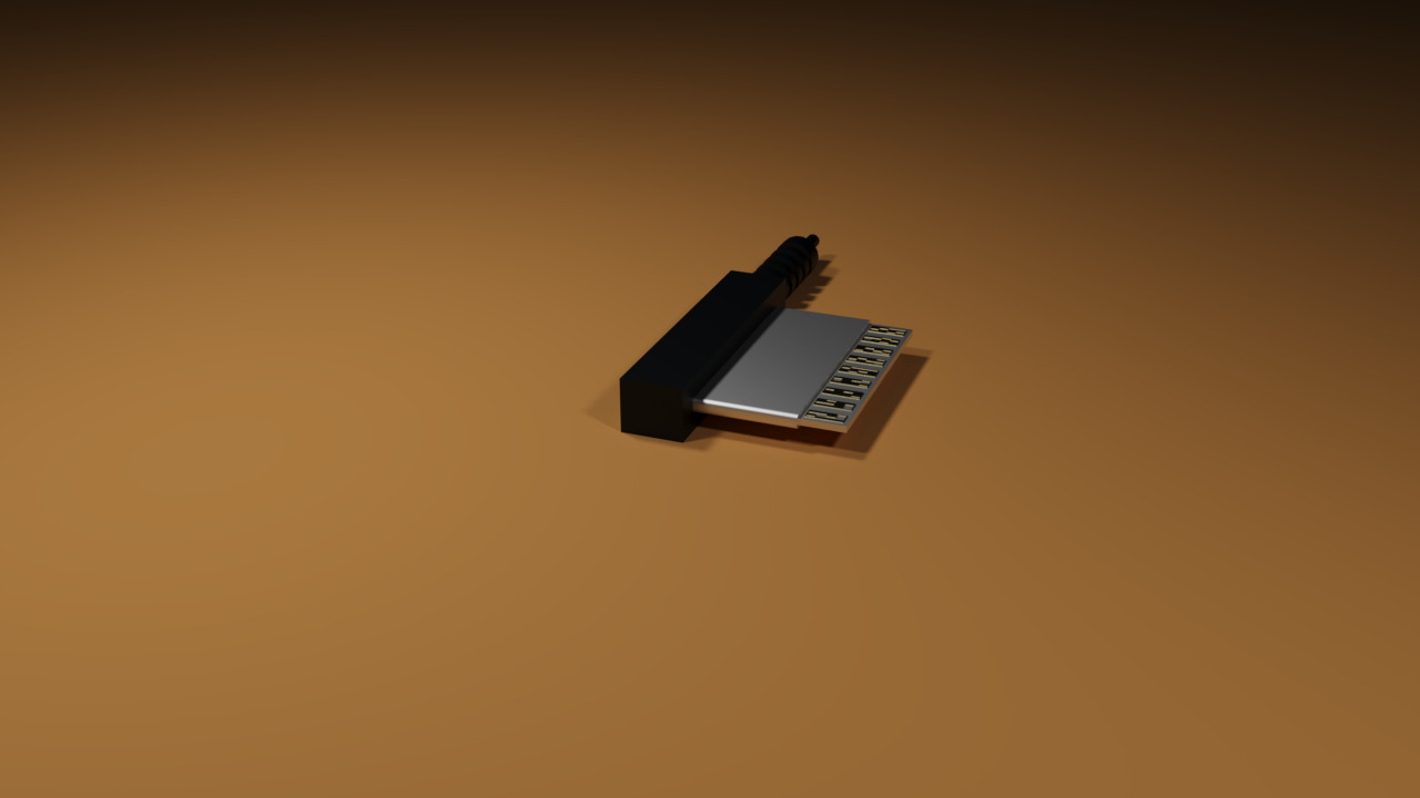 freeAtari game console With Charger socket Free 3D model_8