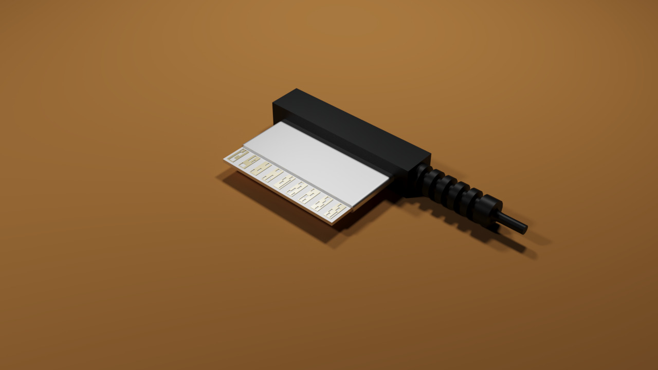 freeAtari game console With Charger socket Free 3D model_6