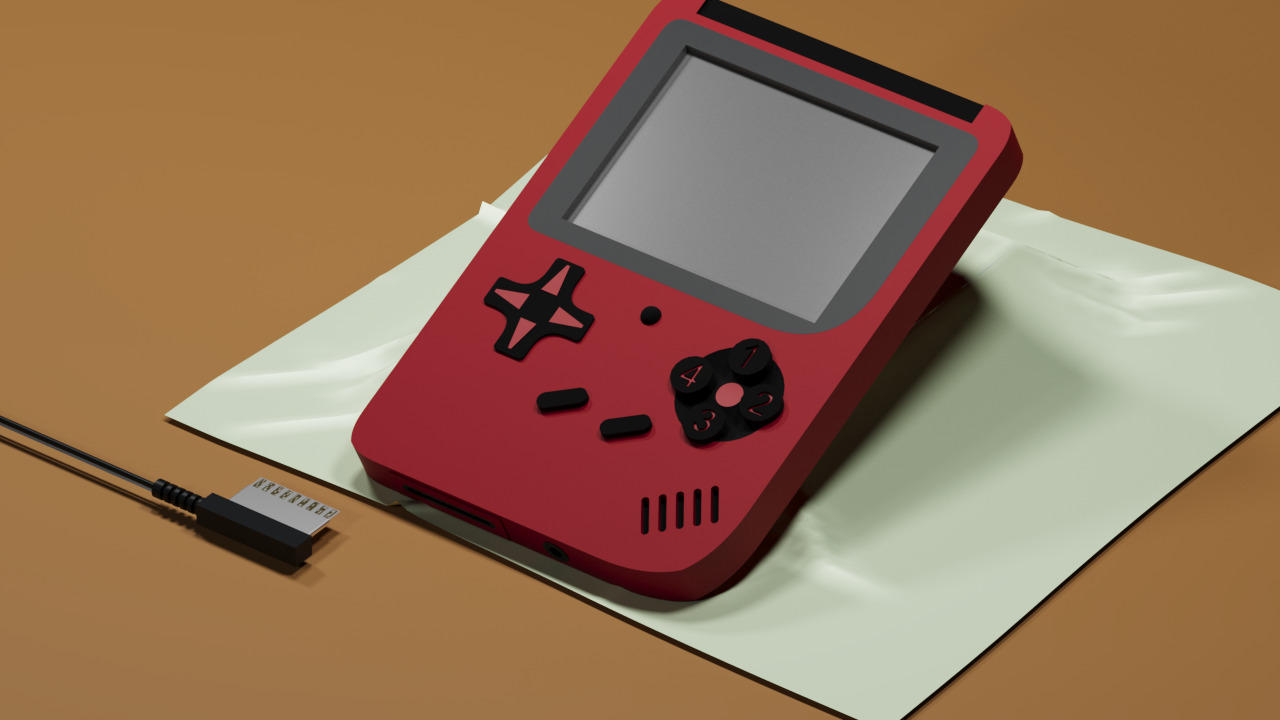 freeAtari game console With Charger socket Free 3D model_1