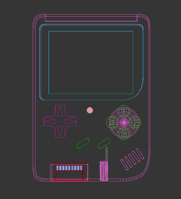 freeAtari game console With Charger socket Free 3D model_3