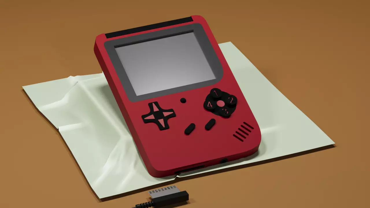 freeAtari game console With Charger socket Free 3D model_0