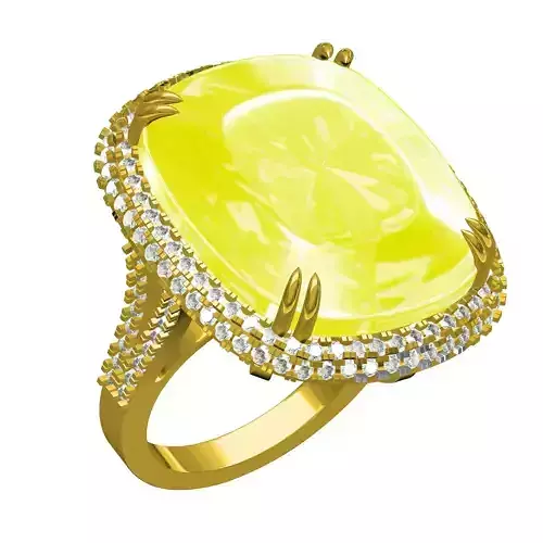 Huge Cushion Cut Stone Moissanite Engagement Ring