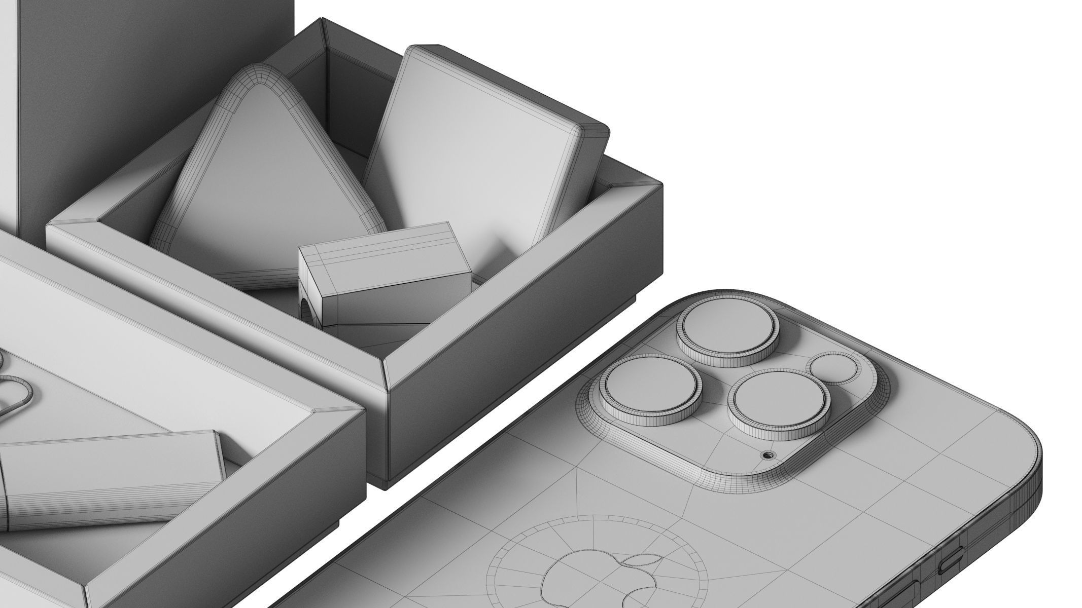 Office desk accessories Set 3D model_10