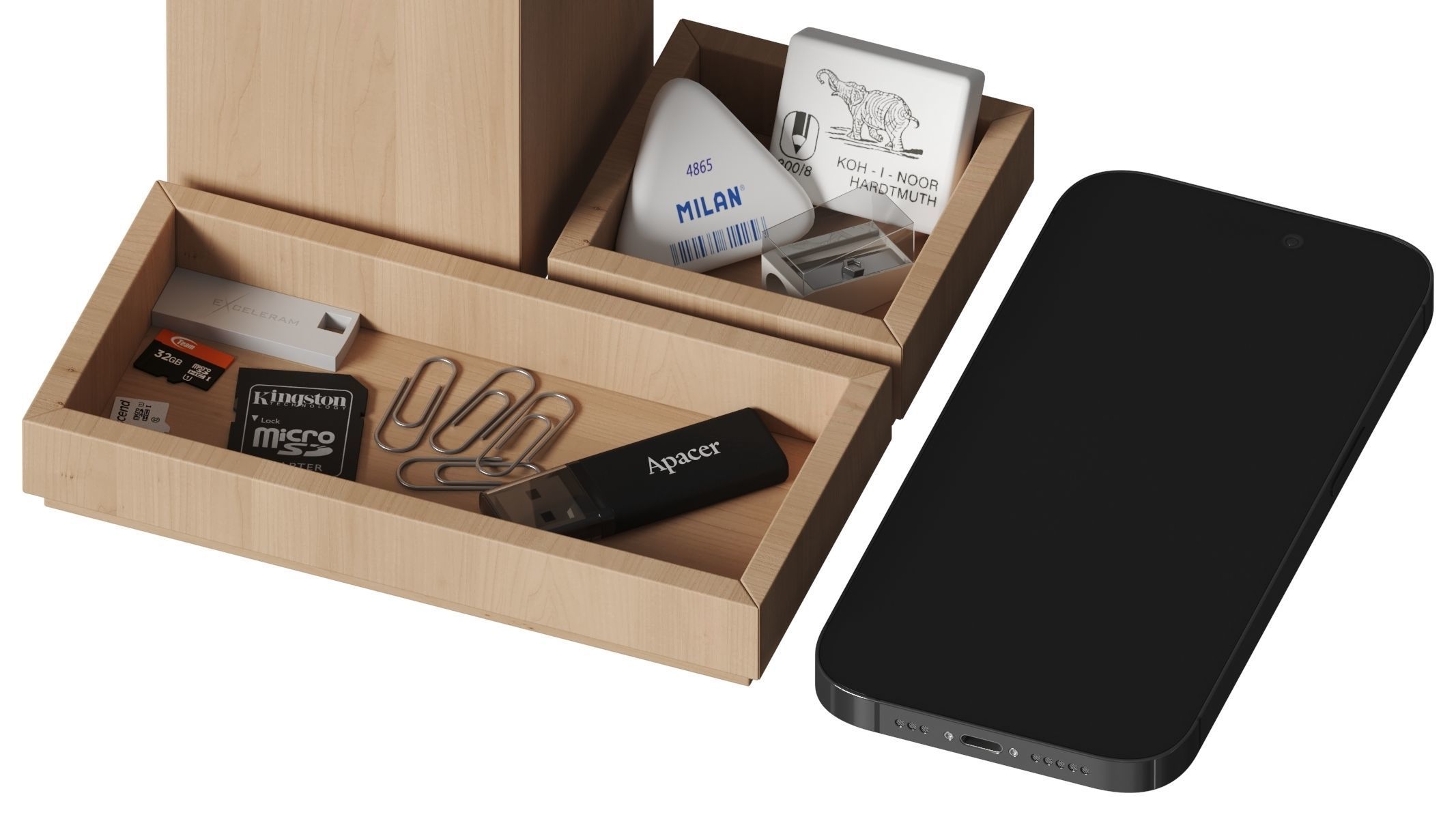 Office desk accessories Set 3D model_6