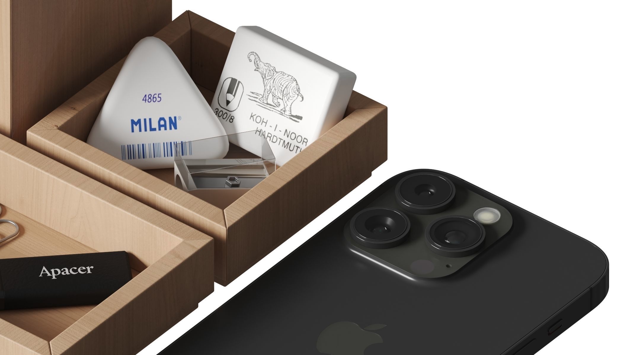 Office desk accessories Set 3D model_4