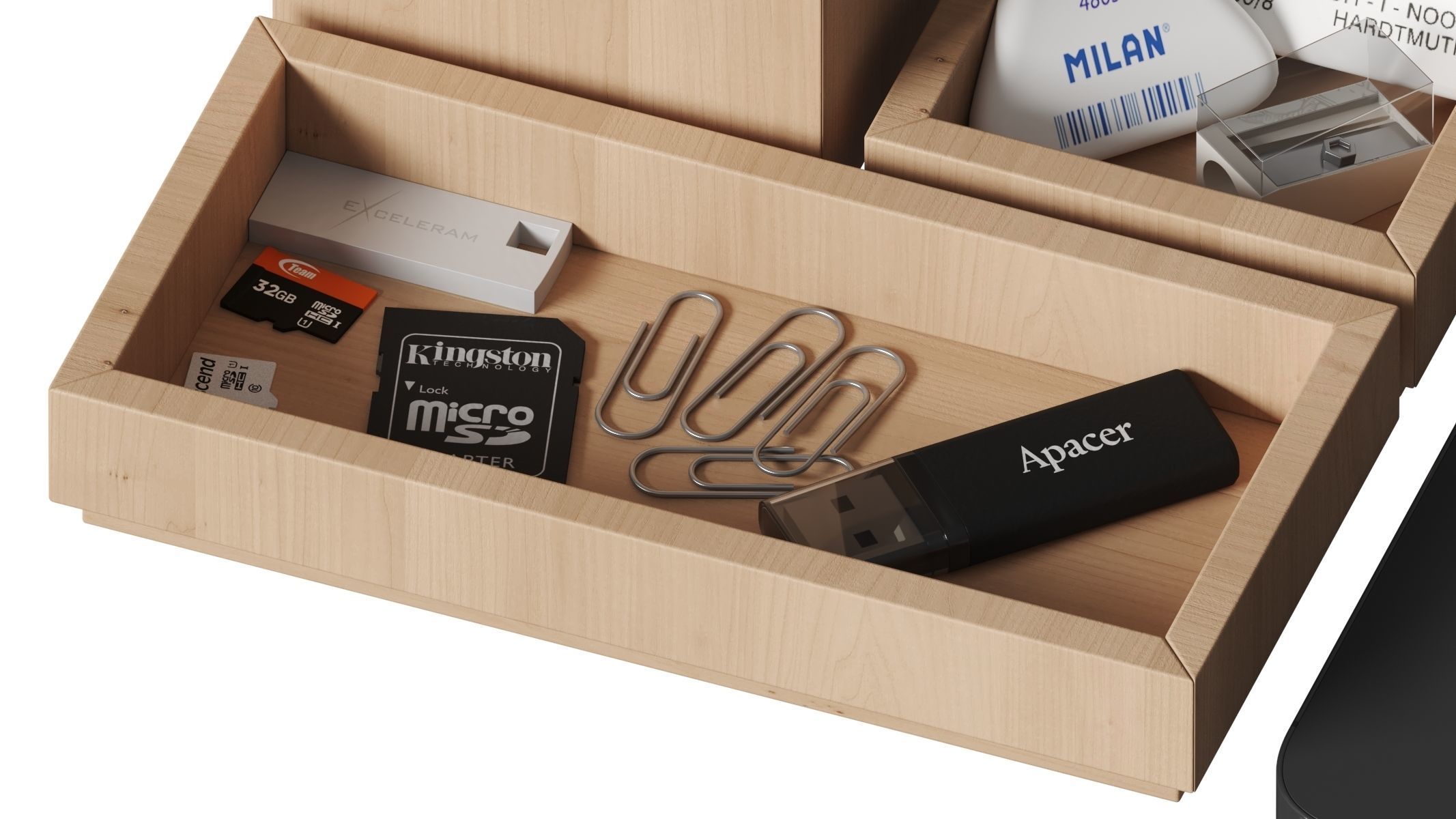 Office desk accessories Set 3D model_5