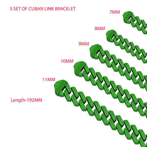 3d printed chain 5 SIZE CUBAN LINK  3D Model Collection