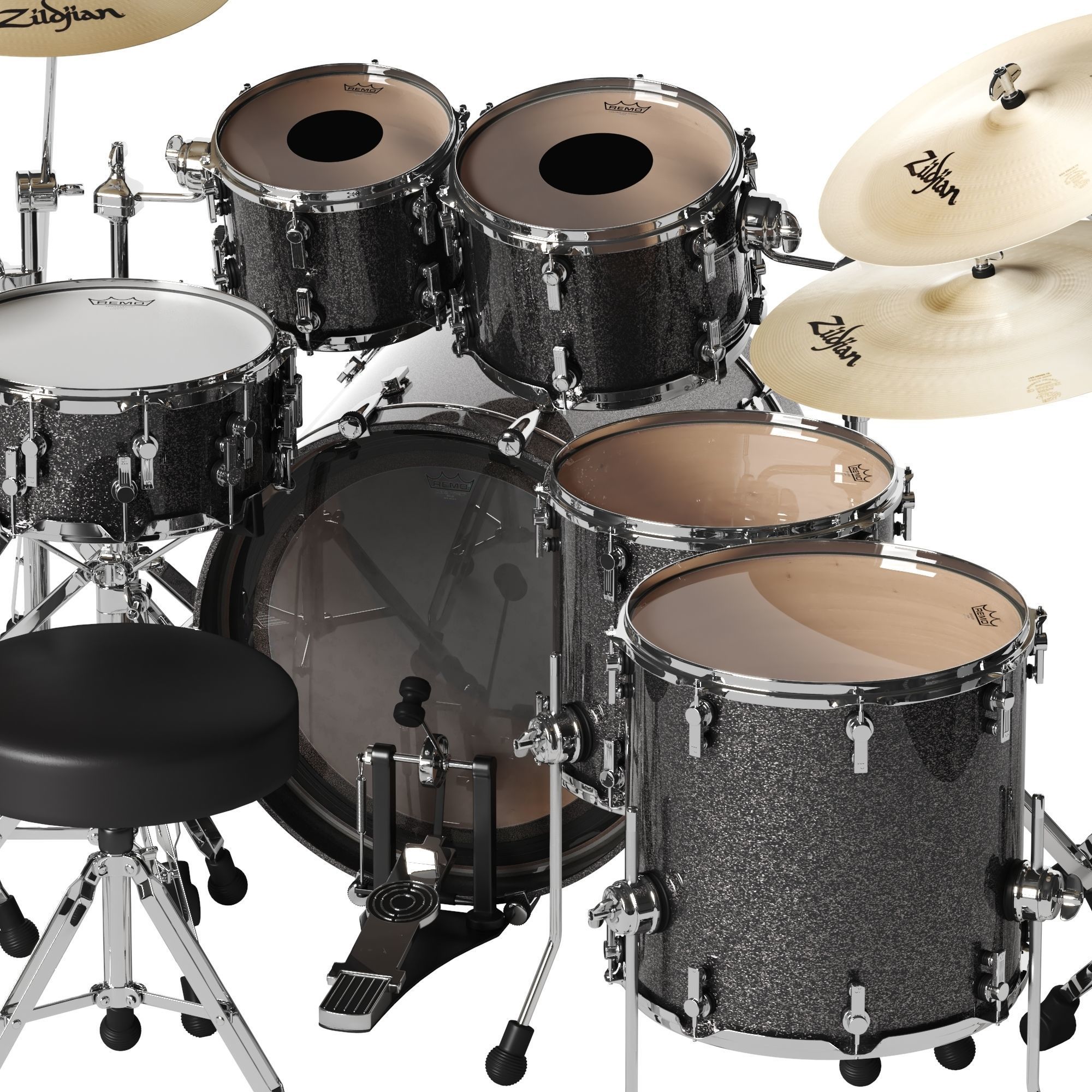 Drum set Sonor 3D model_5