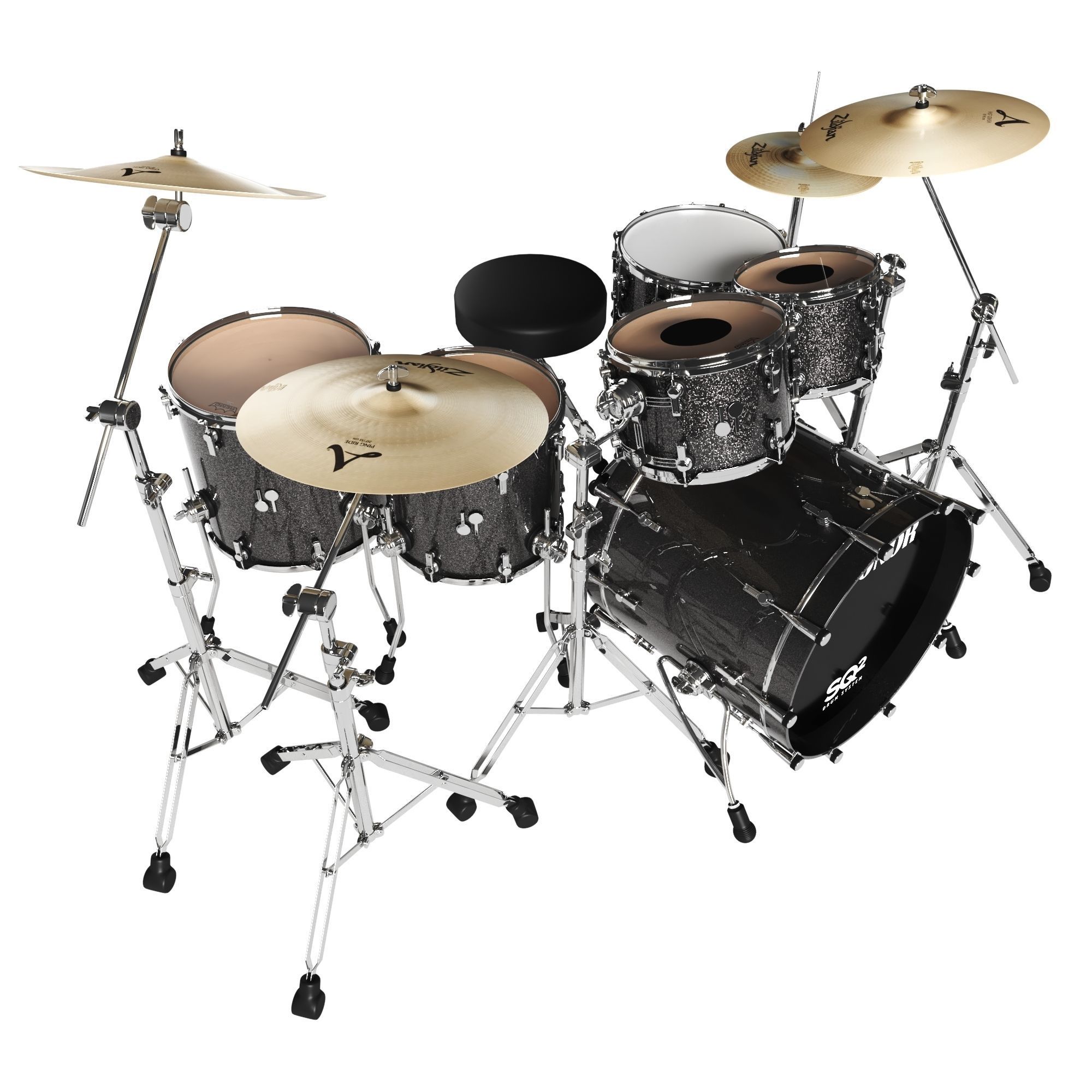 Drum set Sonor 3D model_1