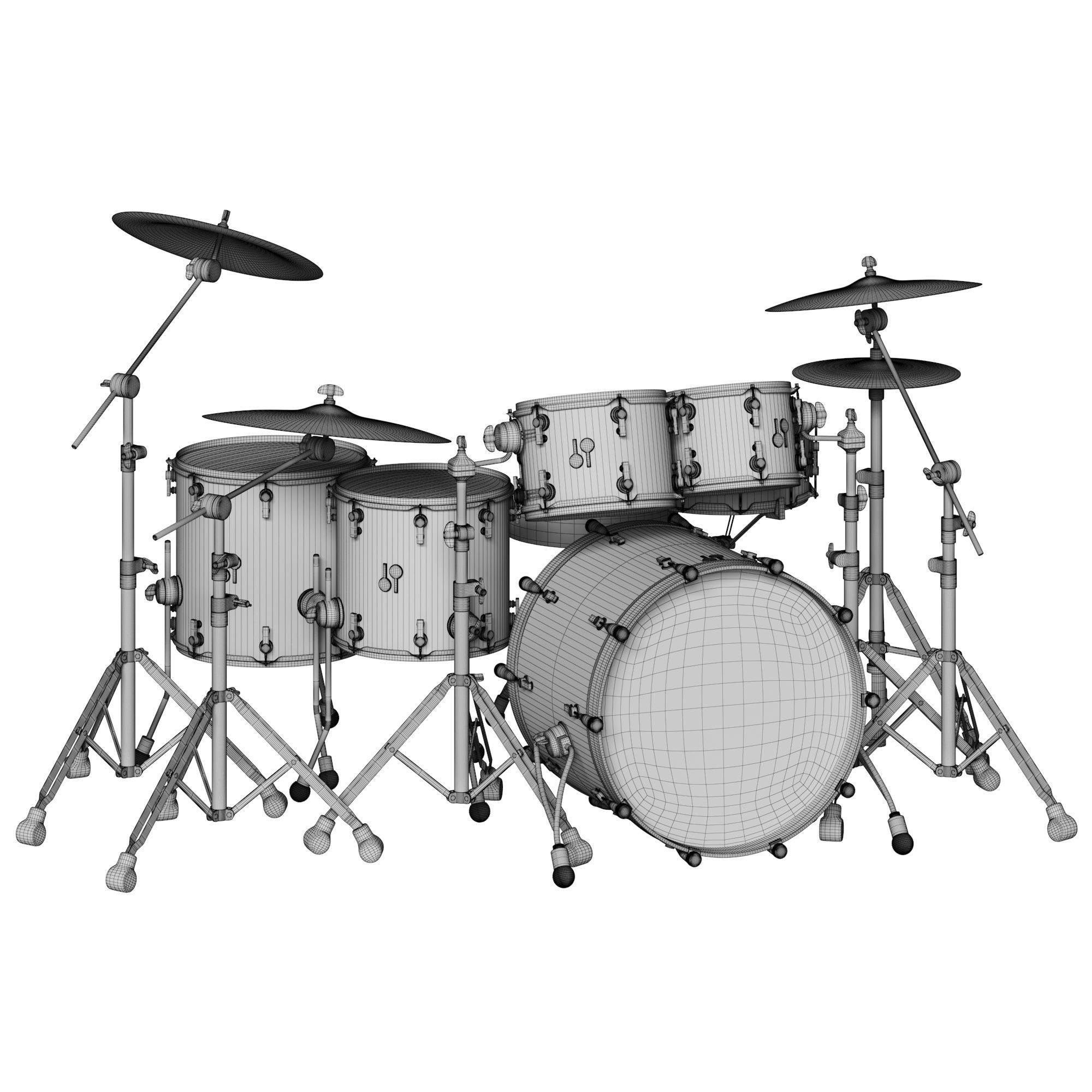 Drum set Sonor 3D model_7