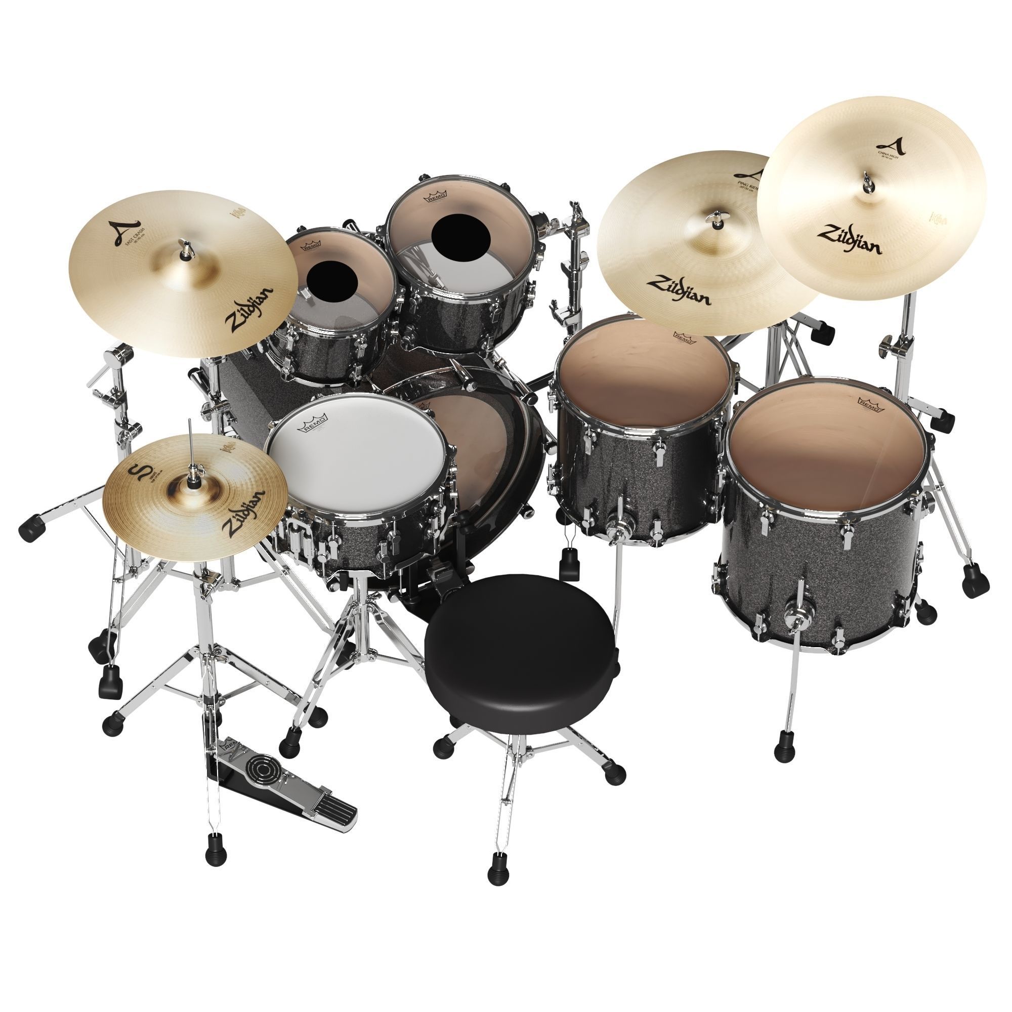 Drum set Sonor 3D model_3