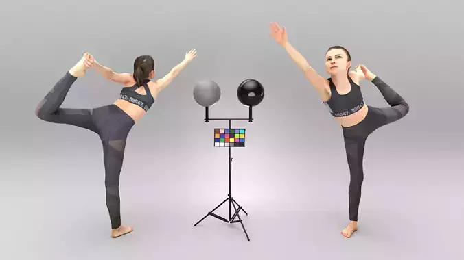 Pretty woman doing yoga 433 Low-poly 3D model