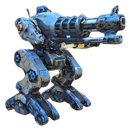 3d hyper realistic  military mechanized robot 3D model