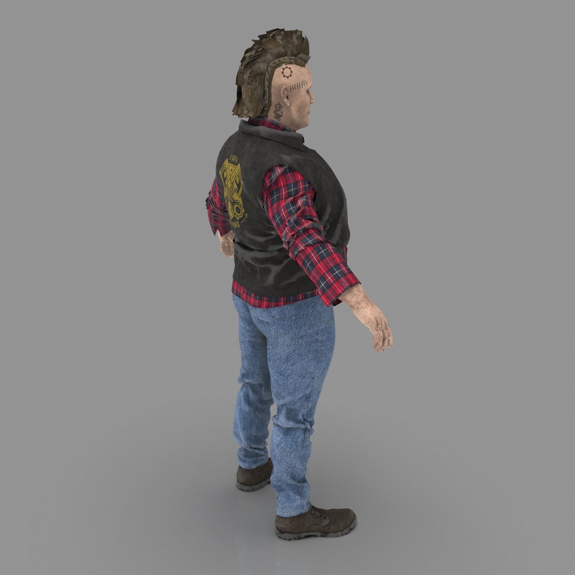 FAT BIKER MAN 3D model_23