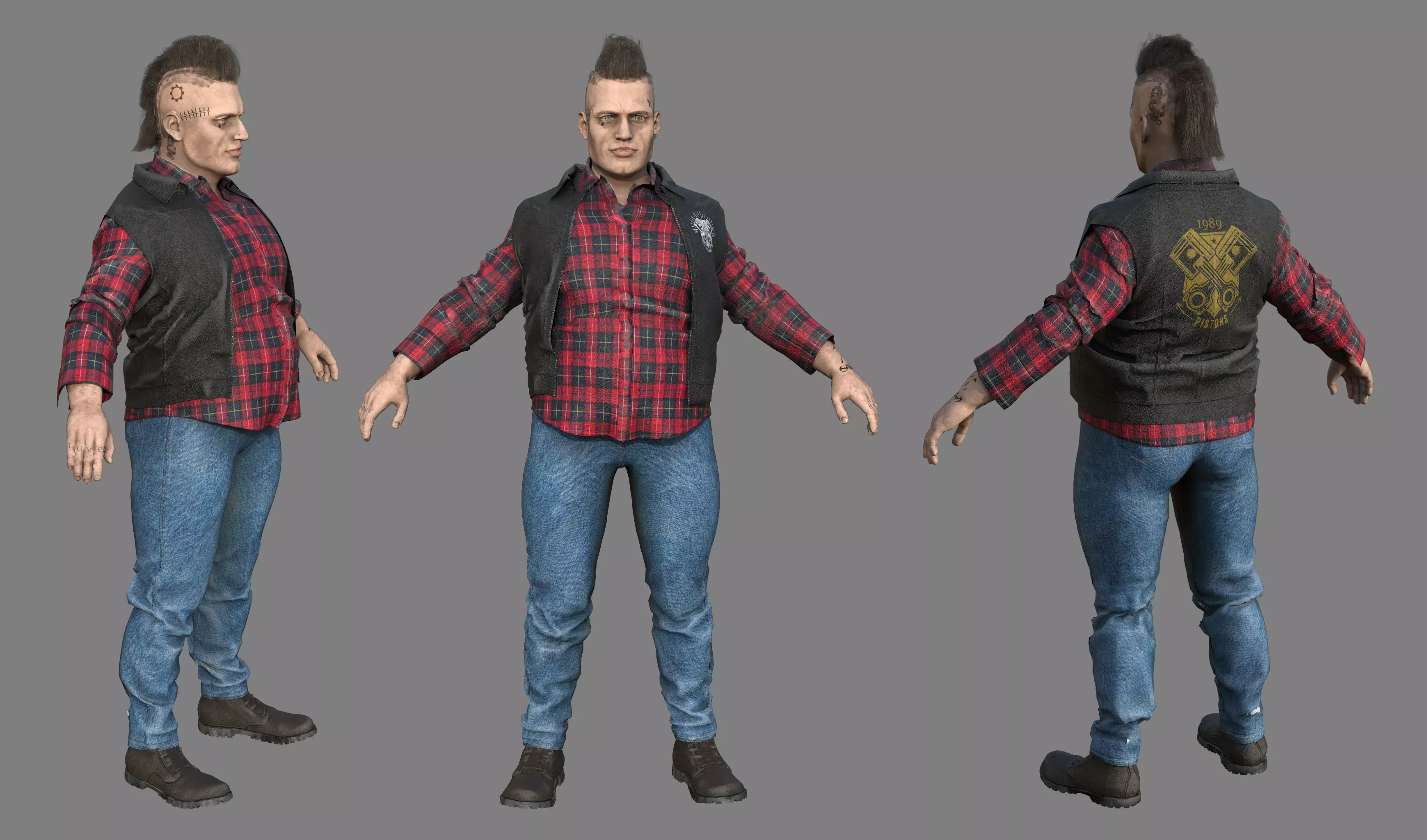 FAT BIKER MAN 3D model_0