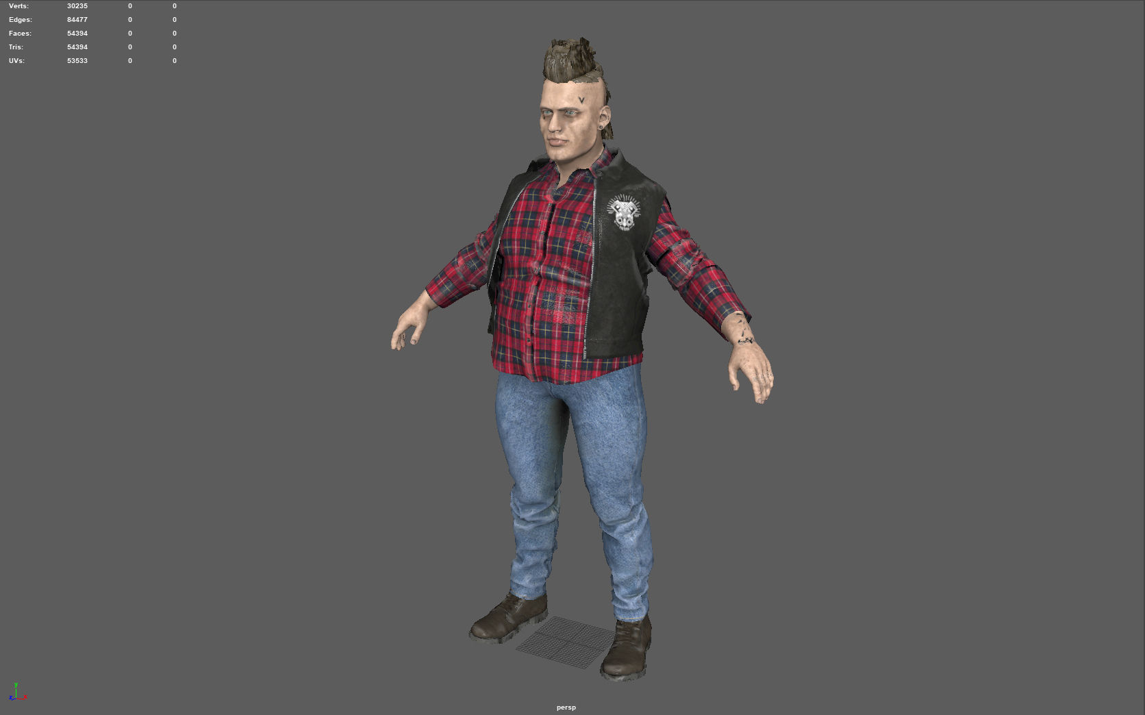 FAT BIKER MAN 3D model_10