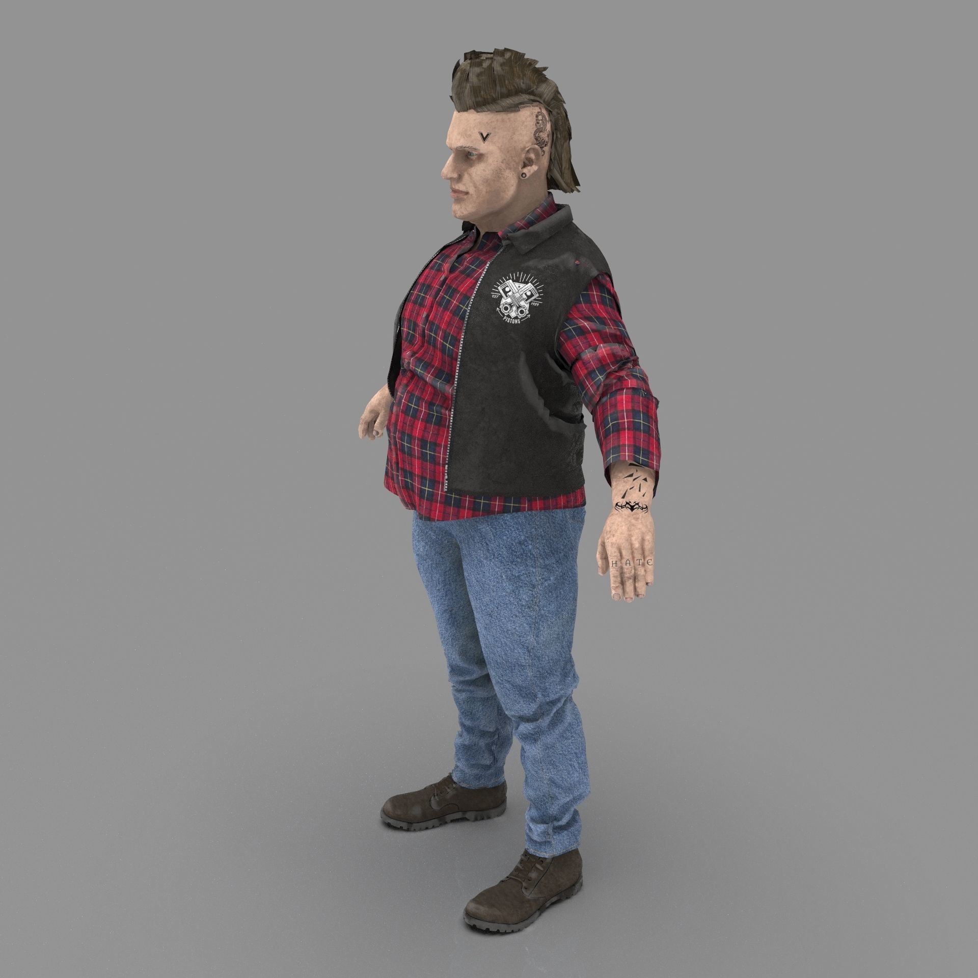 FAT BIKER MAN 3D model_20