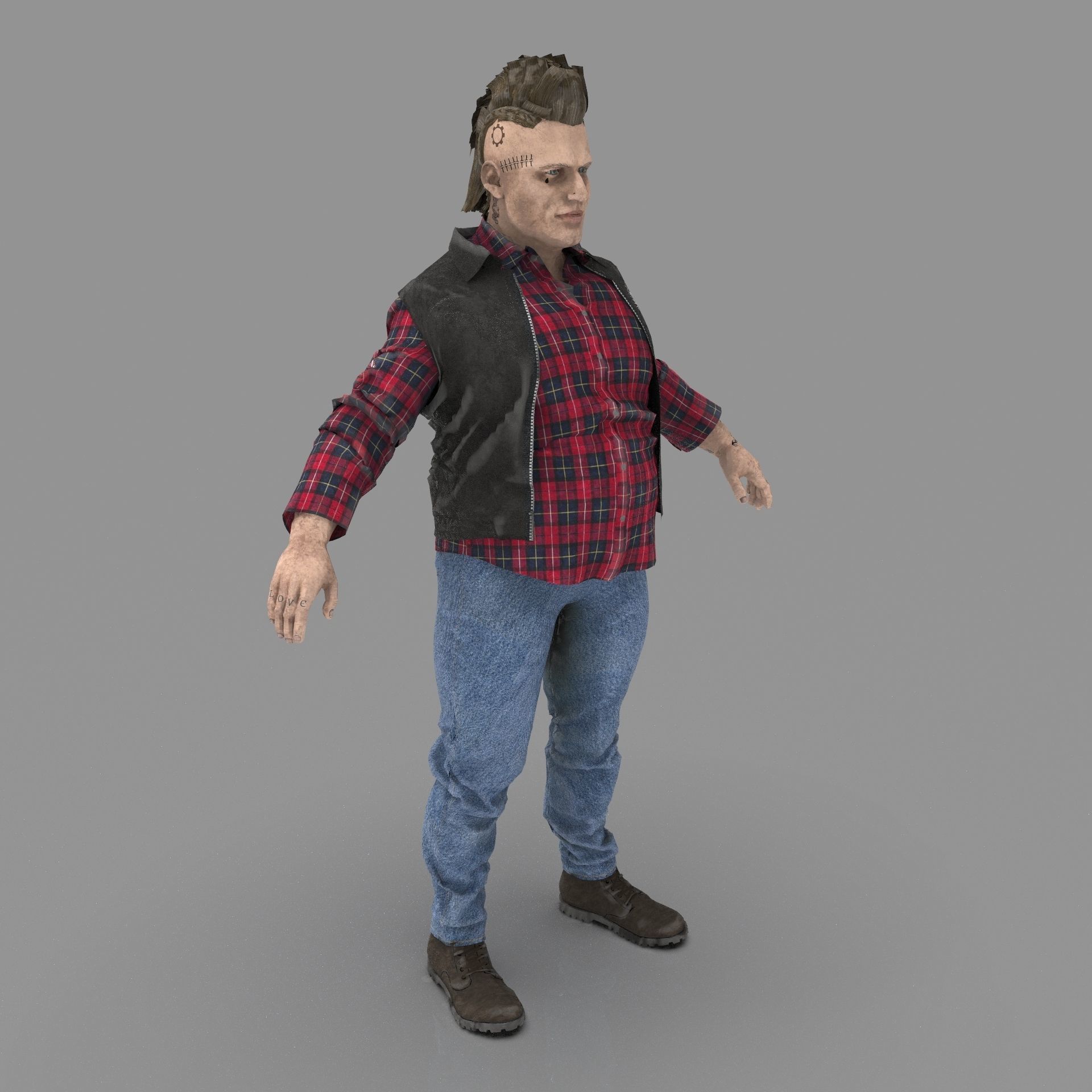FAT BIKER MAN 3D model_19