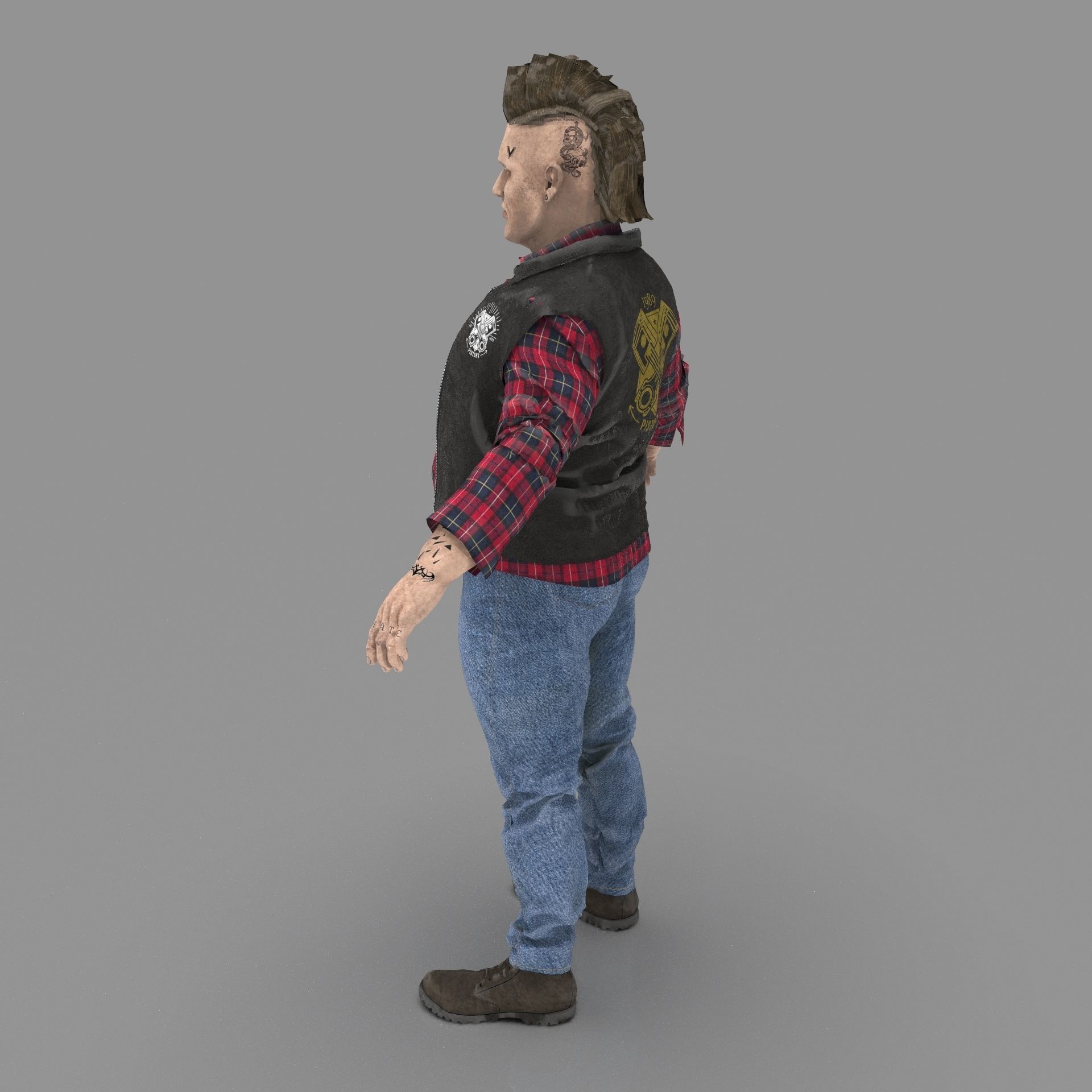 FAT BIKER MAN 3D model_21