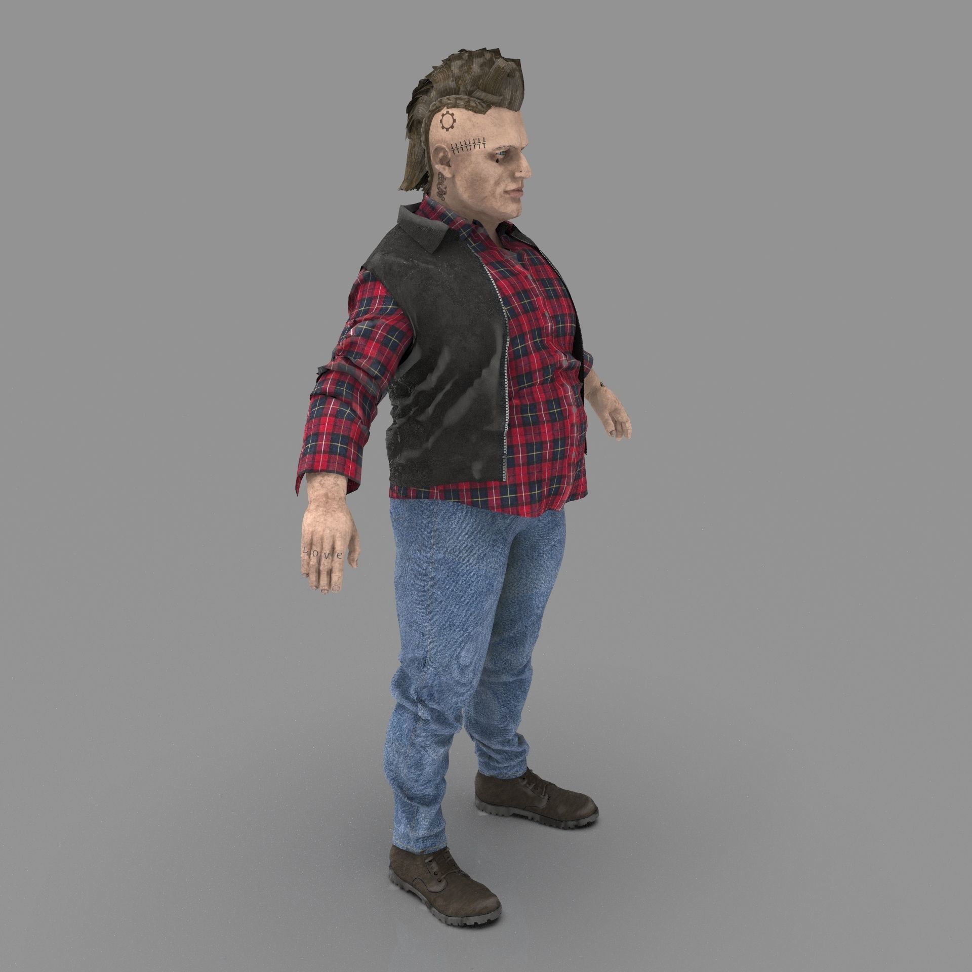 FAT BIKER MAN 3D model_25
