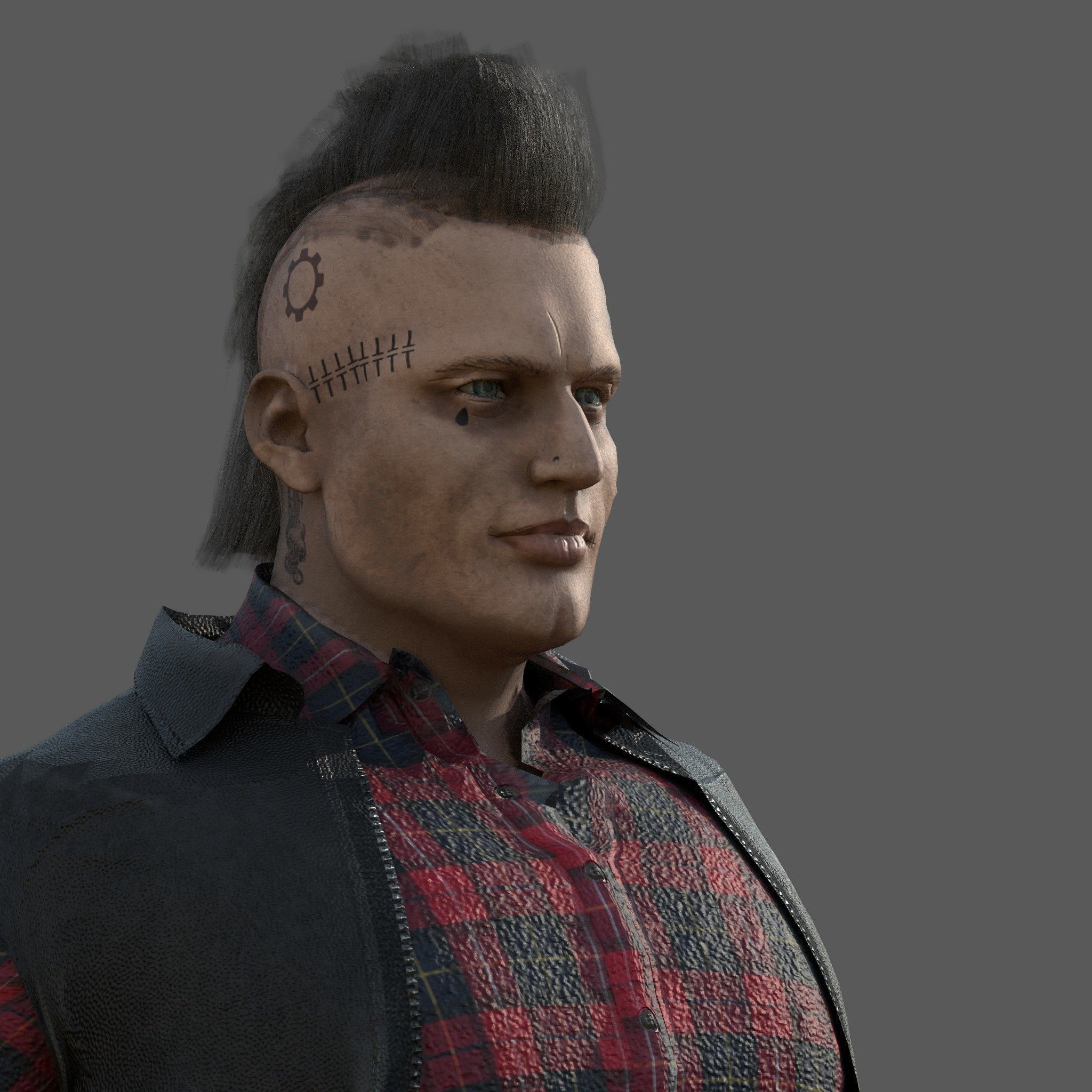 FAT BIKER MAN 3D model_8