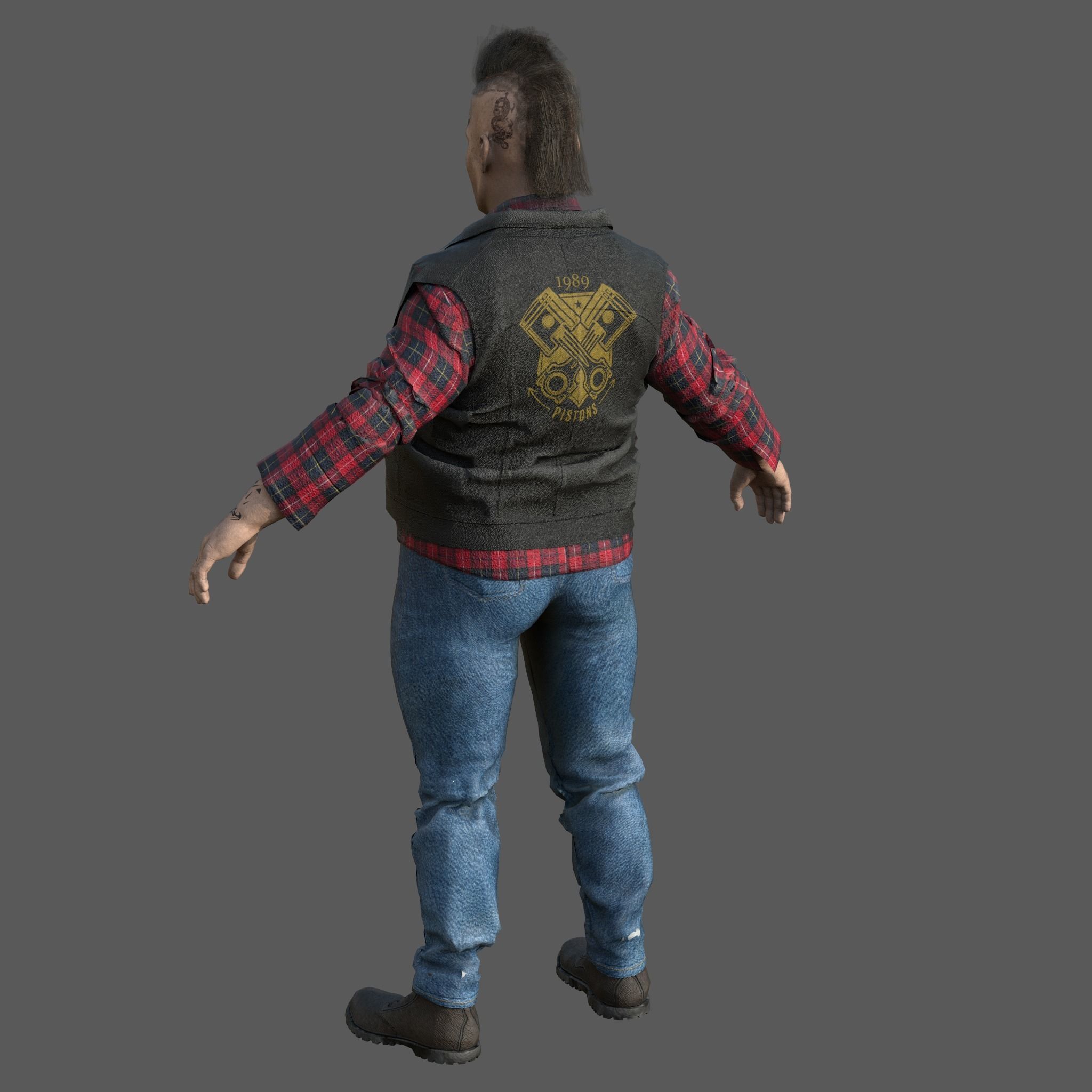 FAT BIKER MAN 3D model_4