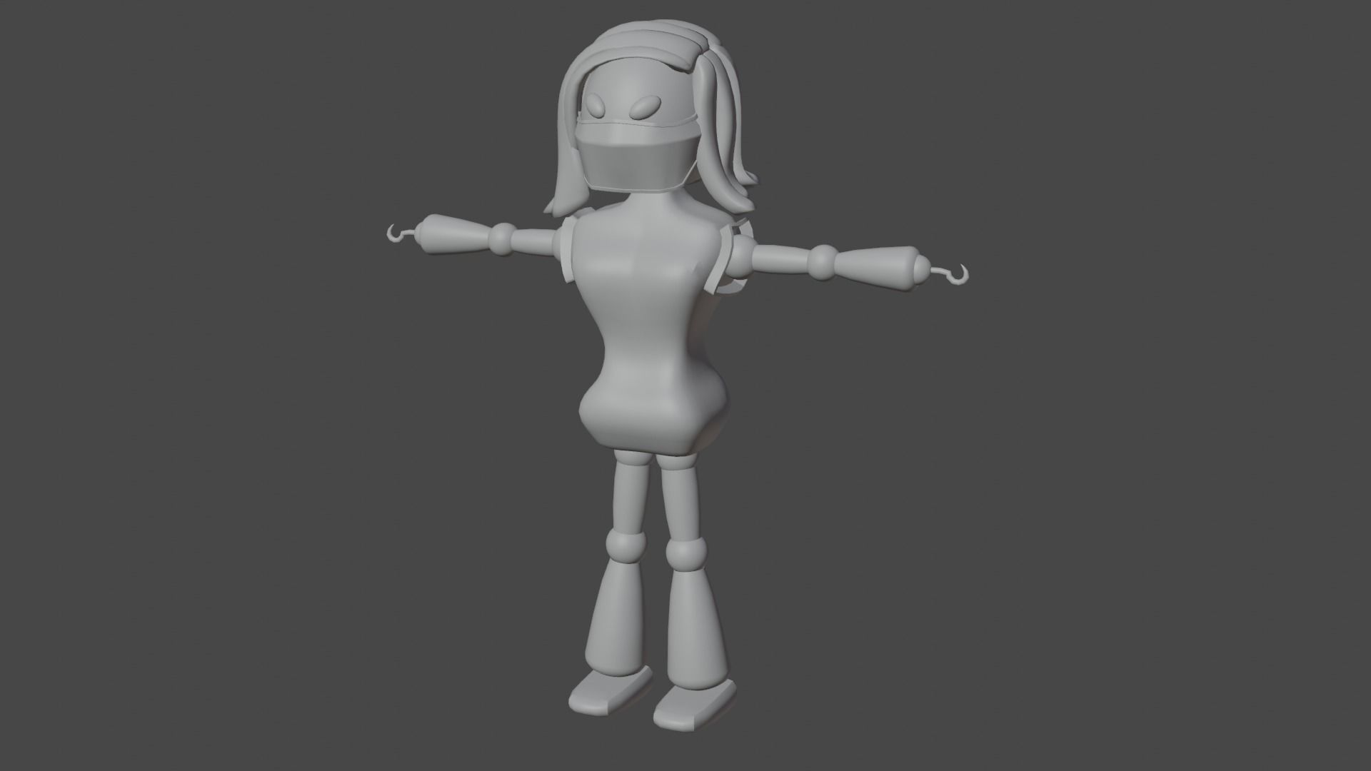 Xenith A Low-Poly Robot girl Low-poly 3D model_2