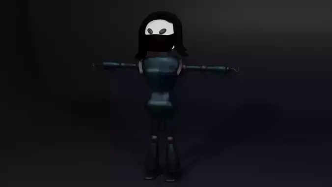 Xenith  A Low-Poly Robot girl Low-poly 3D model
