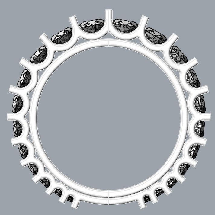 2 band rings with multiple round stones 3D print model_3