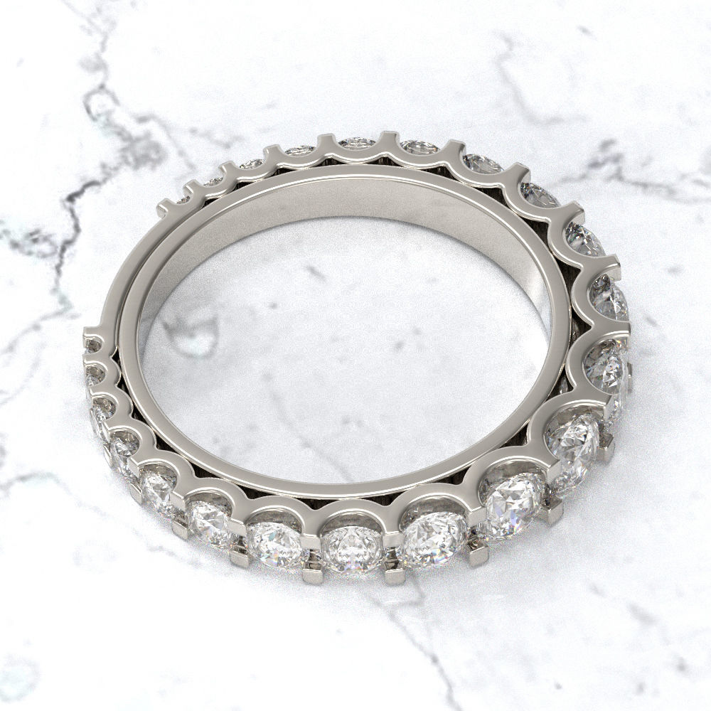 2 band rings with multiple round stones 3D print model_5