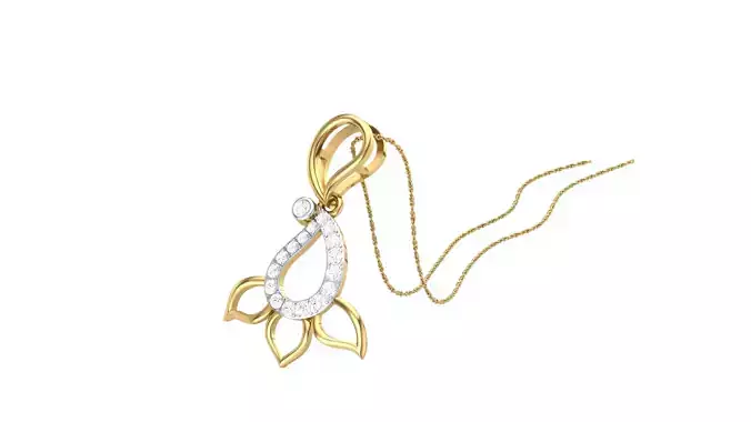  Floral Paisley Diamond Pendant