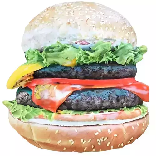 Bacon cheeseburger 3d realistic hamburger 3D model