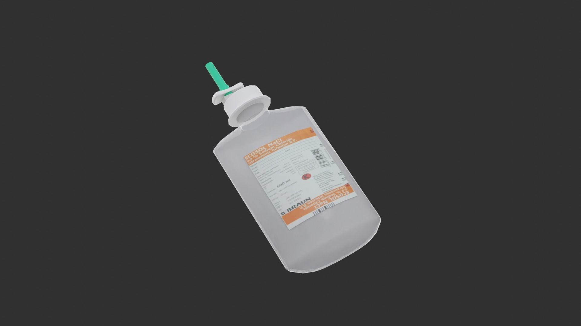 Normal Saline Low-poly 3D model_2