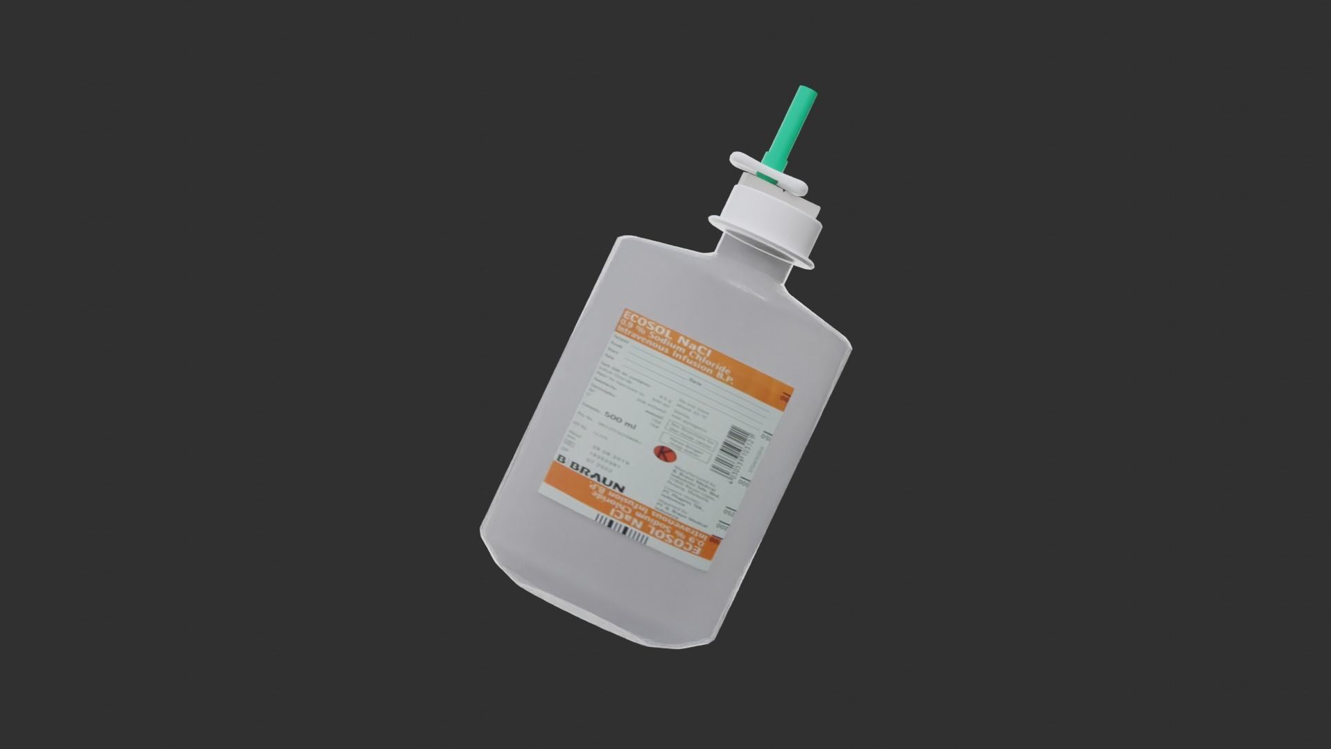 Normal Saline Low-poly 3D model_5
