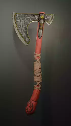 Kratos Axe Mid-Poly 3D Model