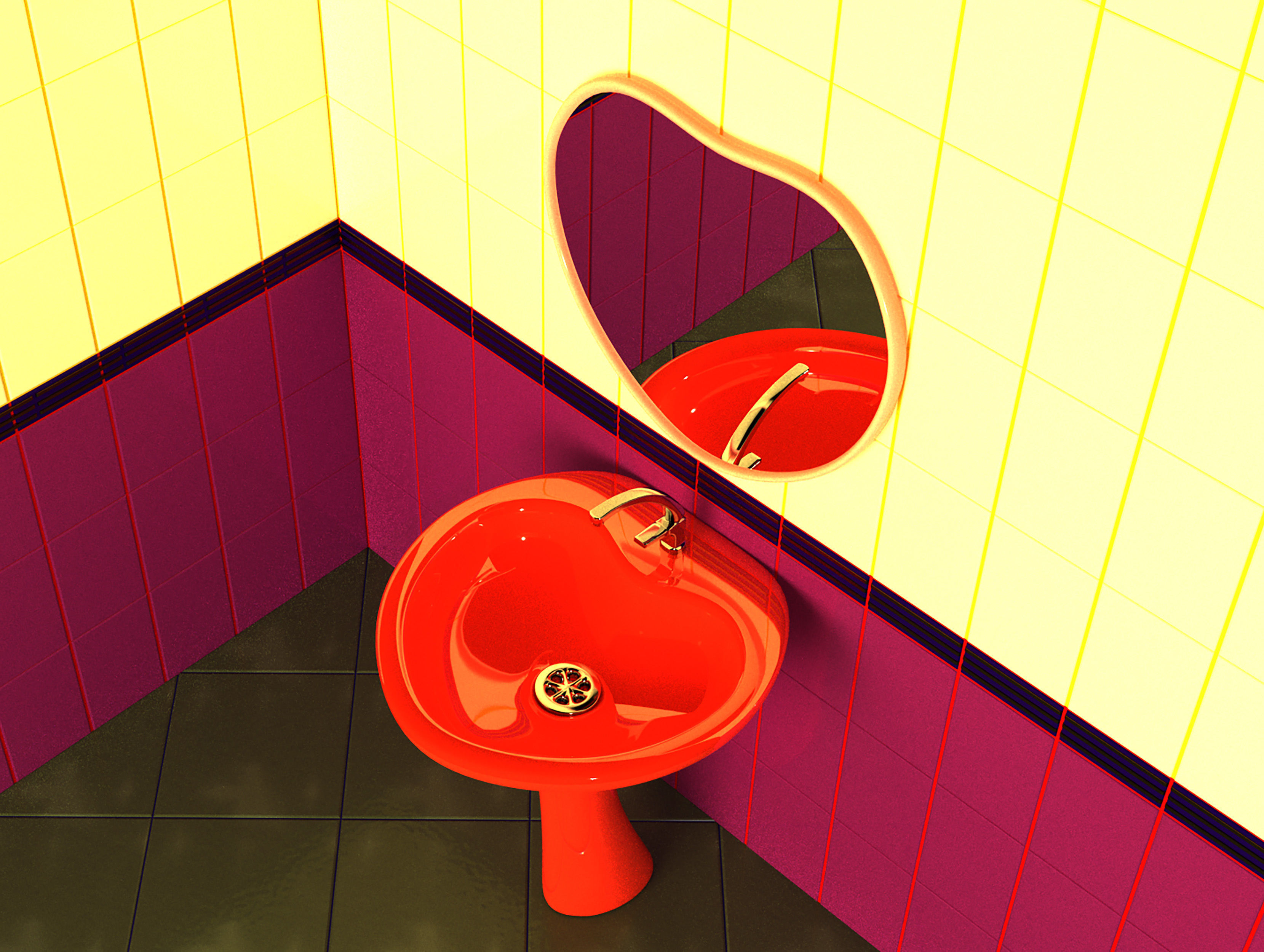 Bathroom heart set 3D Model Collection_18