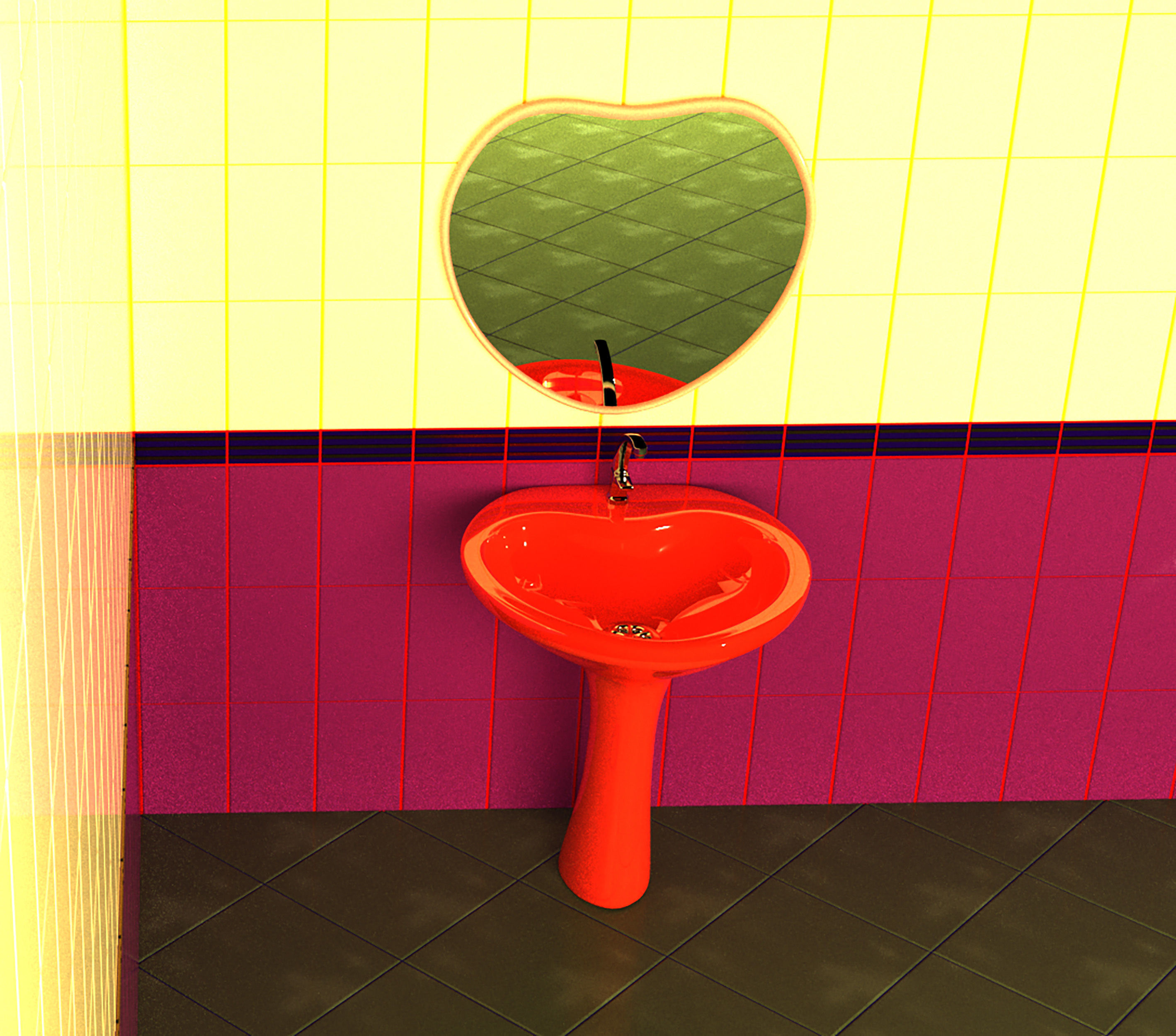 Bathroom heart set 3D Model Collection_16