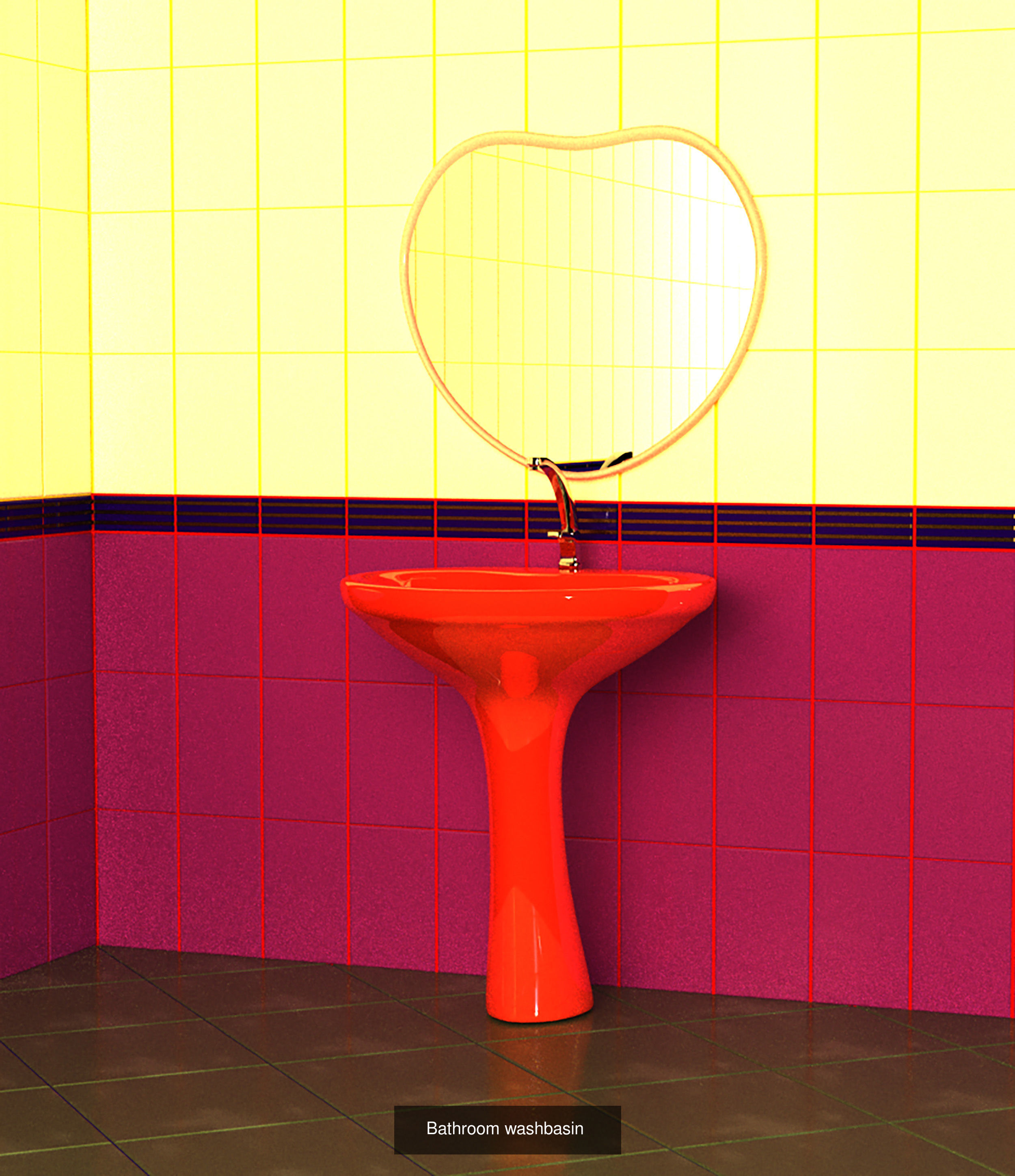 Bathroom heart set 3D Model Collection_15