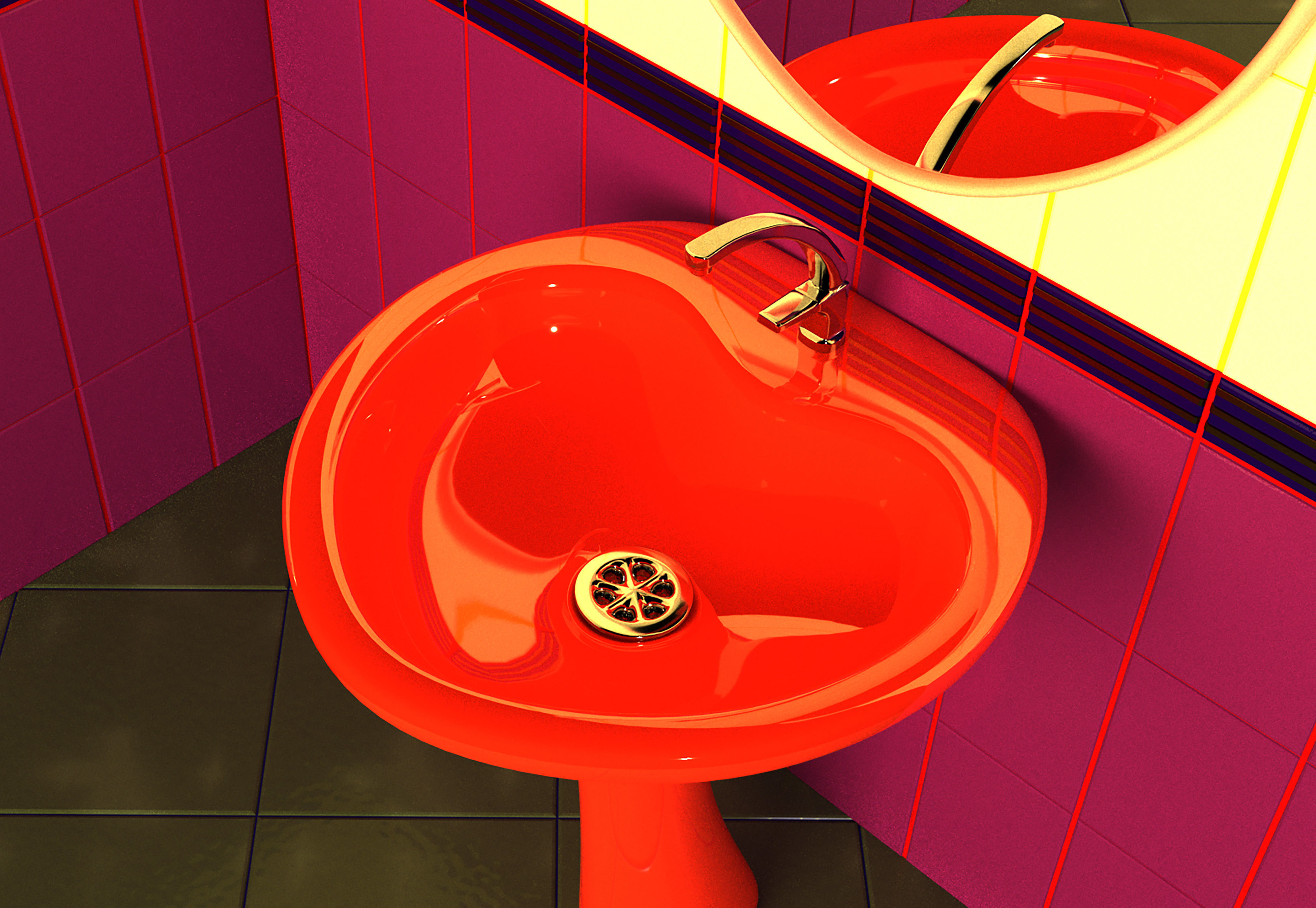 Bathroom heart set 3D Model Collection_19