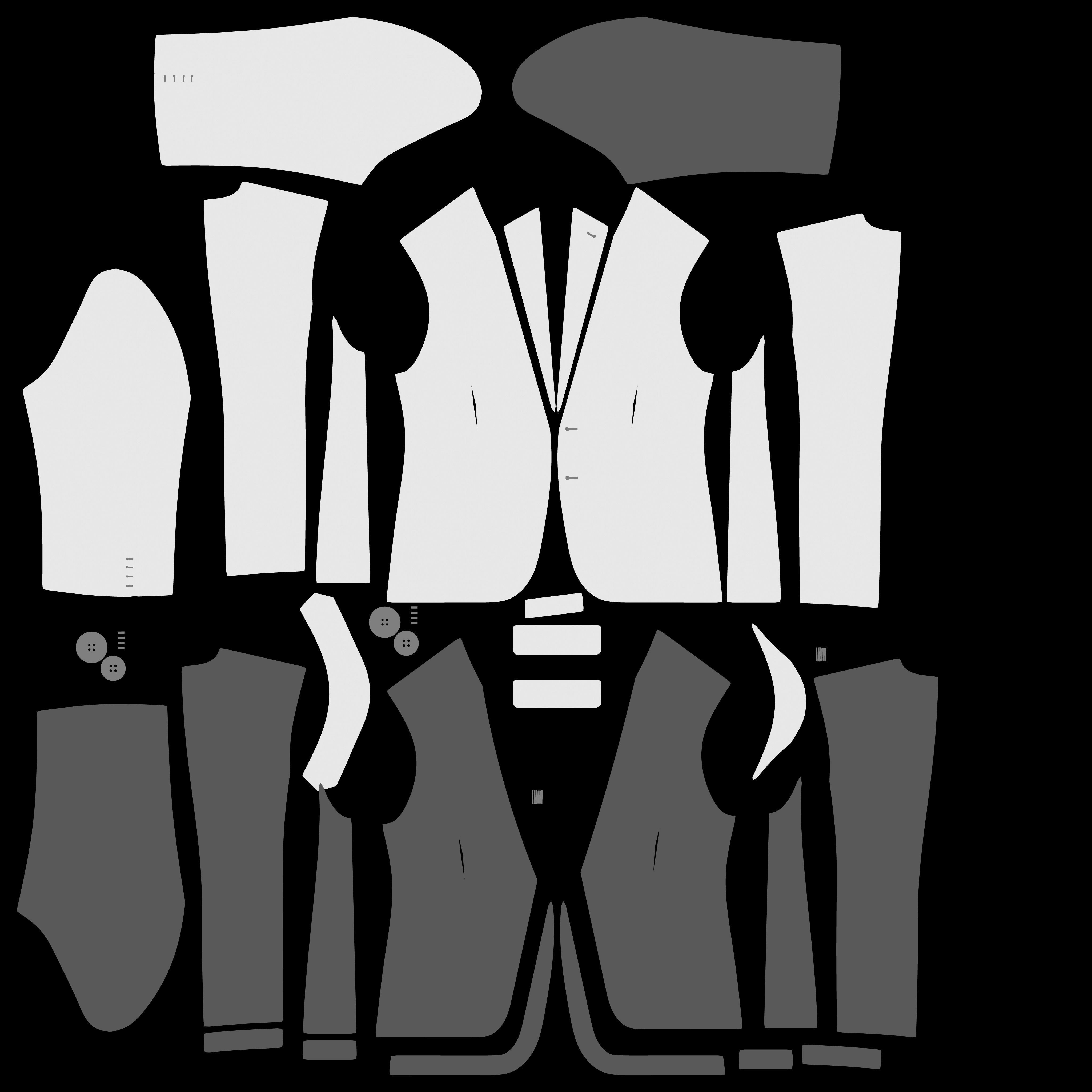 Men suit jacket blazer Clo3d Marvelous Designer 3D model_15