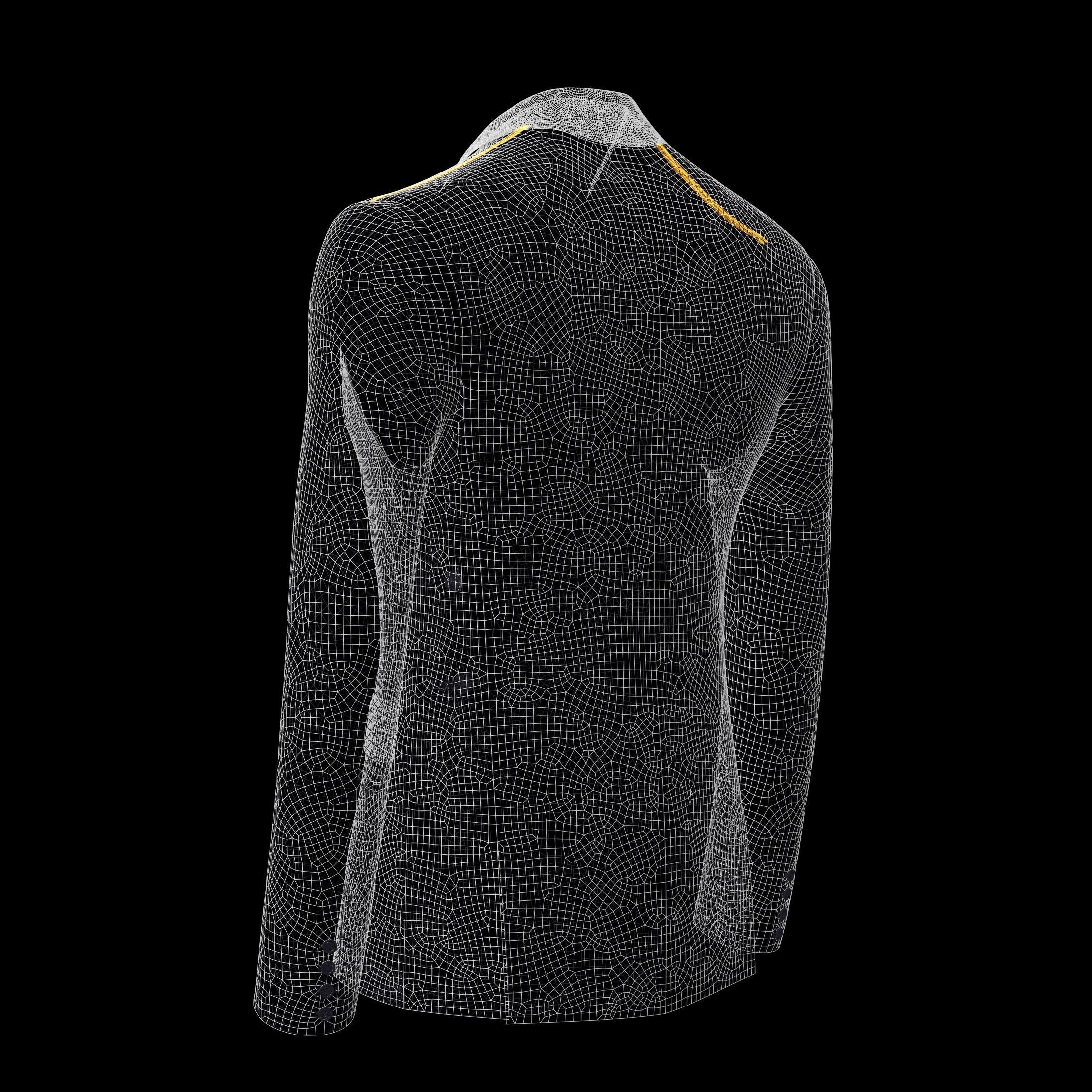 Men suit jacket blazer Clo3d Marvelous Designer 3D model_11